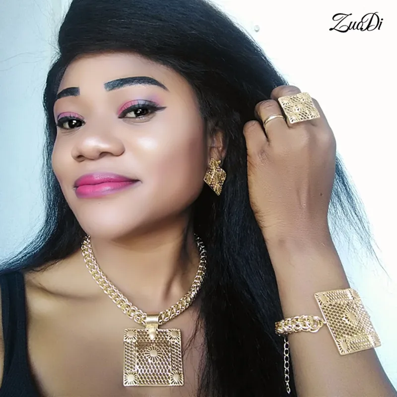 

ZuoDi nigerian wedding woman accessories jewelry set italian Bridal jewelry sets for woman dubai gold jewelry set Wholesale