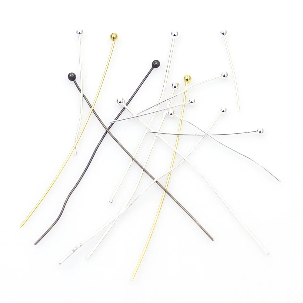 

Ball Head Pins Copper Silver Gold Plated Bronze Tone For Charms Jewelry DIY Earring Bracelet Necklace Accessories