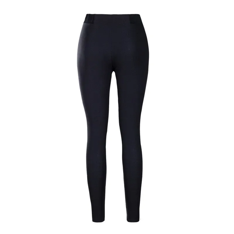 

Skinny Buttons Spliced Pencil Trousers Women New Slim High Waist Pants For Women Elastic Waist Breathable Summer Women Pants #4