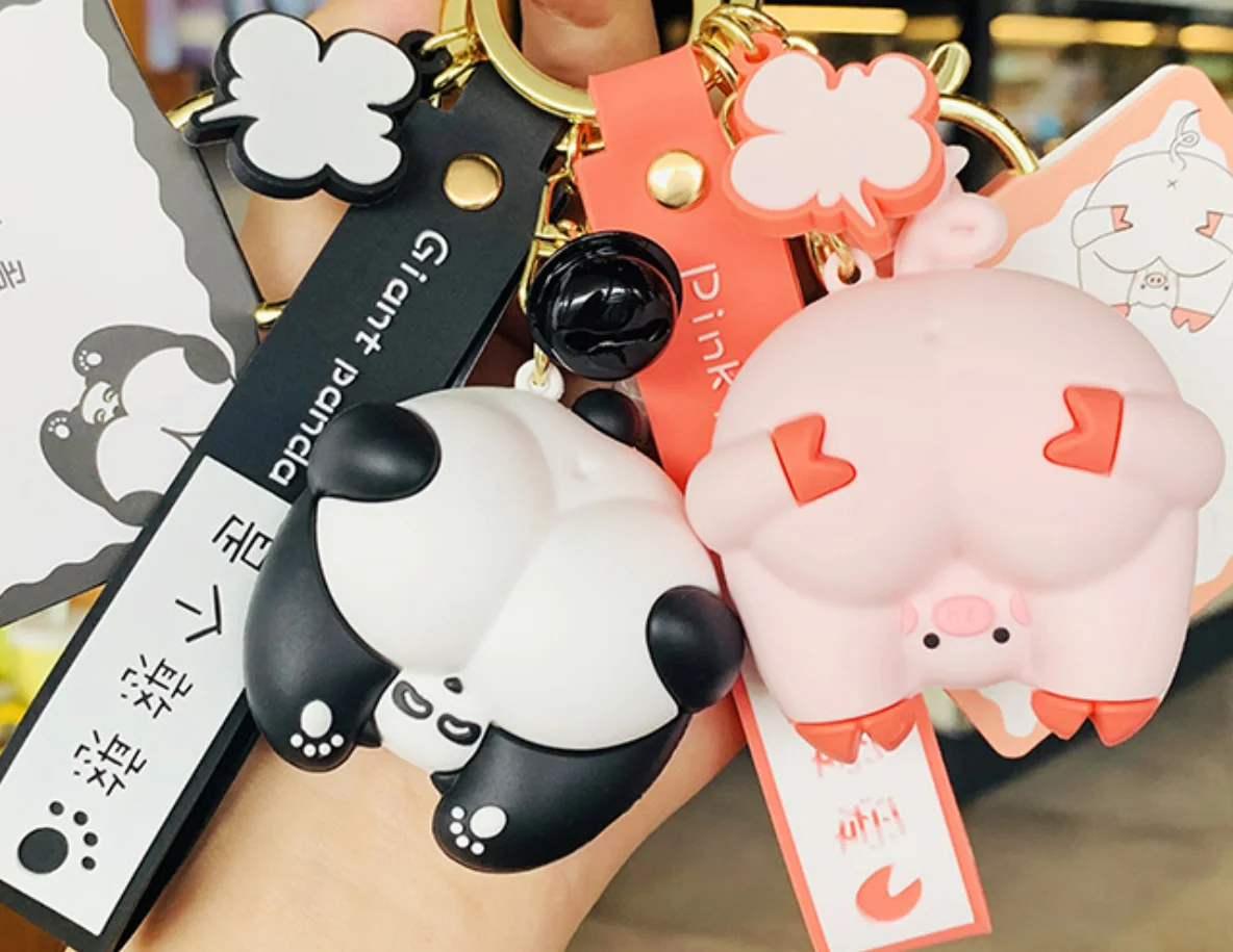 

Genuine Creative Cute Spoof Cat Keychain Cartoon Epoxy Keychain Ring Schoolbag Doll Pendant Keychains