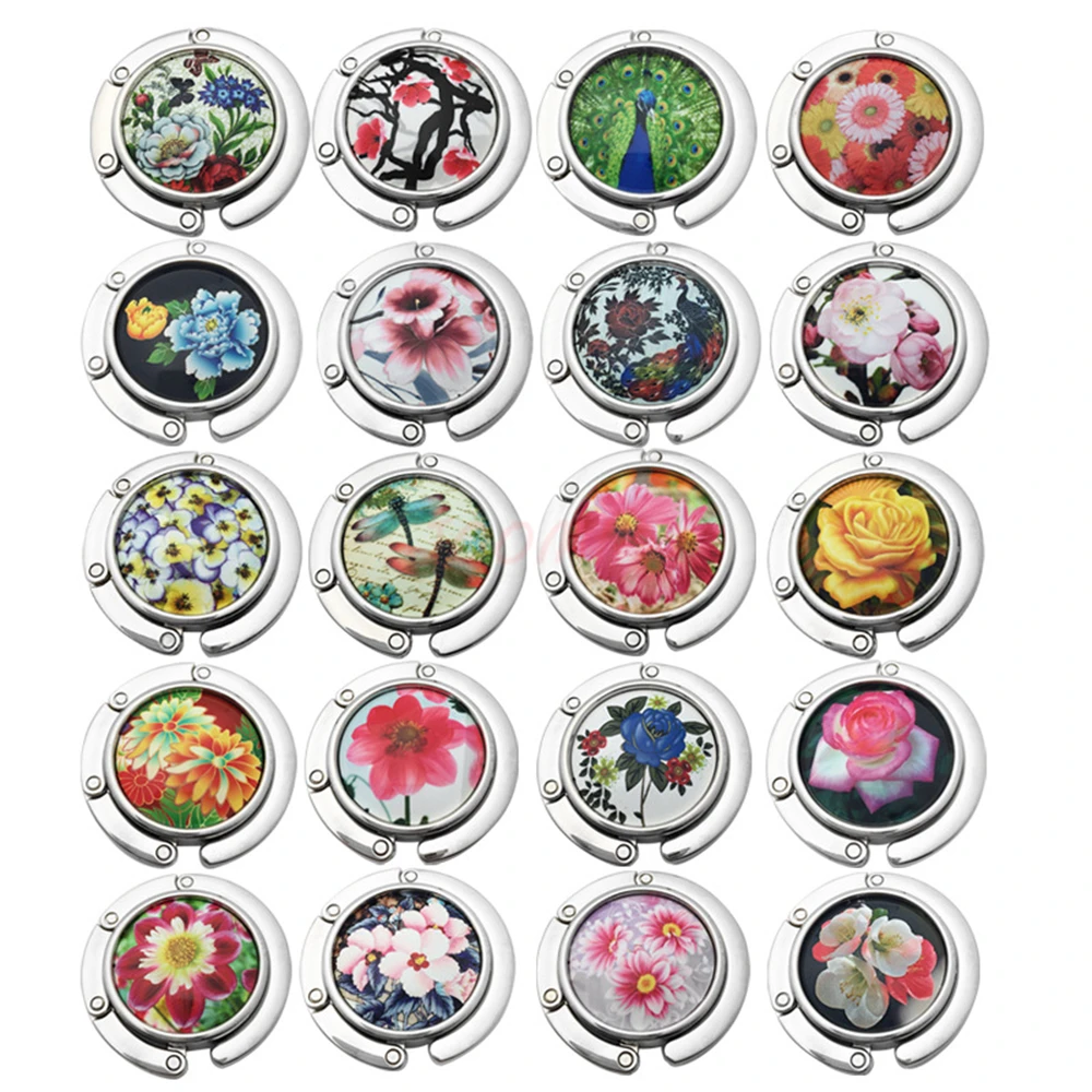 

12Pcs Portable Bag Hook Table Metal Bag Holder Portable Desk Handbag Hanger Novety Ceramics Hooks Wedding Gifts Party Favors