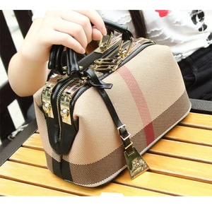 women wallets vintage handbags fashion brand new plaid print canvas shoulder bags ladies messenger hot sale holders free global shipping