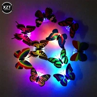 5pcs led lamp wall stickers colorful changing butterfly glowing wall decals night light diy living room wall sticker home decor