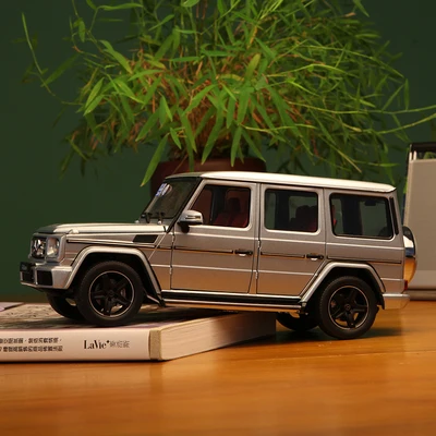 Серебристый Серебристо-красный длинный осевой модель автомобиля для Benz 1:18 бренд G серии G500 - Цвет: Серебристый