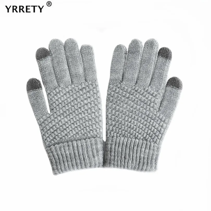 

Женские зимние перчатки YRRETY для сенсорного экрана, утолщенные теплые вязаные Стрейчевые перчатки из искусственной шерсти с пальцами для за...