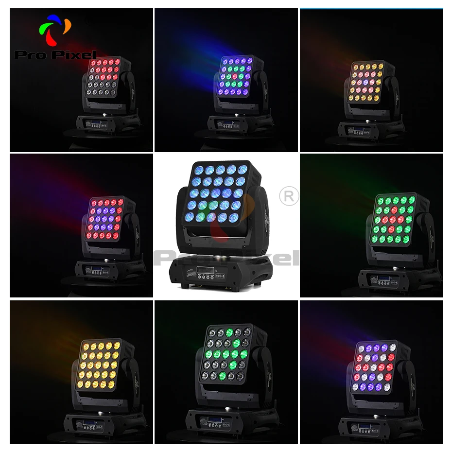 Матричный движущийся светодиодный сценический светильник 25 шт. 12 Вт RGBW 4 в 1 Dmx Dj