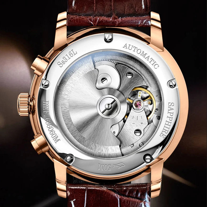 BORMAN Мужские автоматические часы роскошные Платье Механические наручные