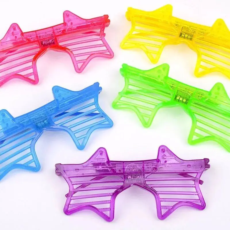 

1000pcs 15*5cm The shutters five-pointed star shine glasses Bar fluorescence party LED luminous Christmas decoration