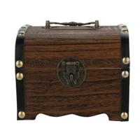 1pc vintage treasure piggy bank wooden piggy bank organizer saving box case with lock home retro child cash coin storage box