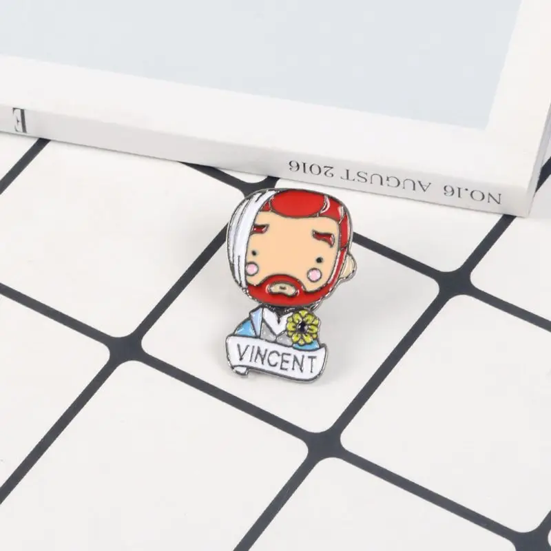 Креативный значок фигура Винсента человека США известный художника рюкзак