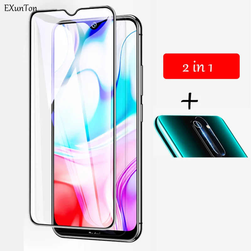 Полностью покрывающее закаленное стекло для Xiaomi Redmi 8 защита экрана с синим