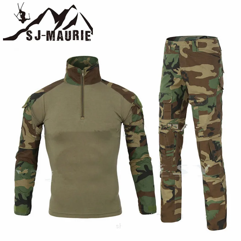 SJ Maurie уличная Военная тактическая рубашка костюм тактические брюки камуфляжная