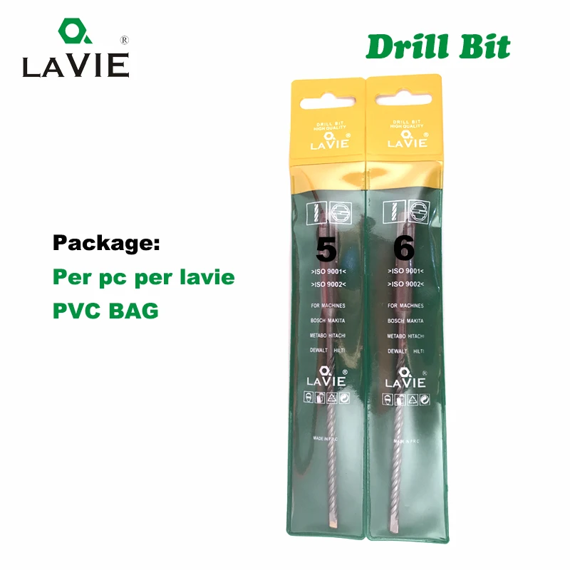 

LA VIE 3 pcs 6 8 10 SDS PLUS Electric Hammer Drill Bit 110mm Double Flutes S4 2 Cutter Tungsten Carbide Rotary Concrete Masonry