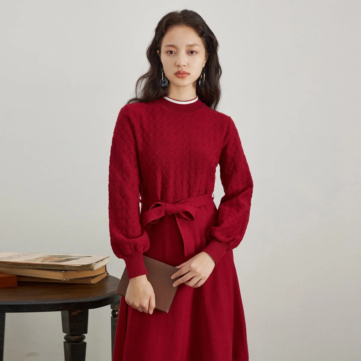 Женское платье INMAN осенне-зимние шерстяные платья с повязкой винтажное
