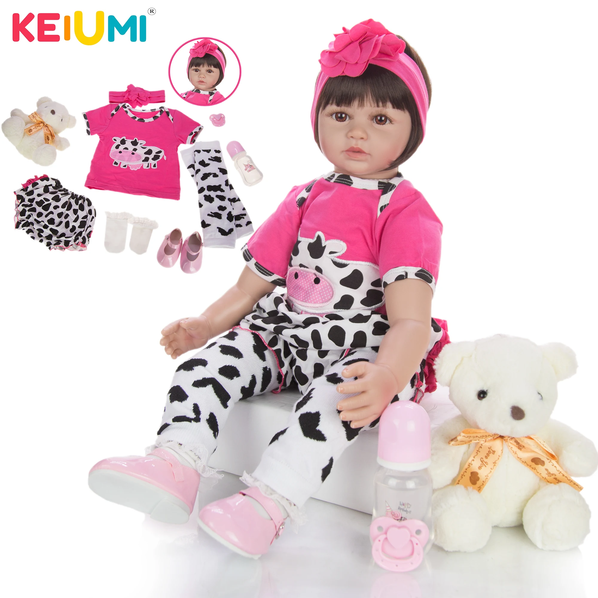 60 см милые куклы для новорожденных силиконовая виниловая Мягкая кукла Bebe игрушка