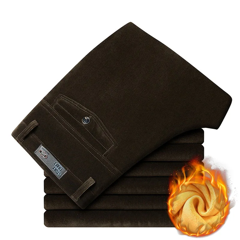 Мужские вельветовые деловые брюки осень зима мужские повседневные плотные