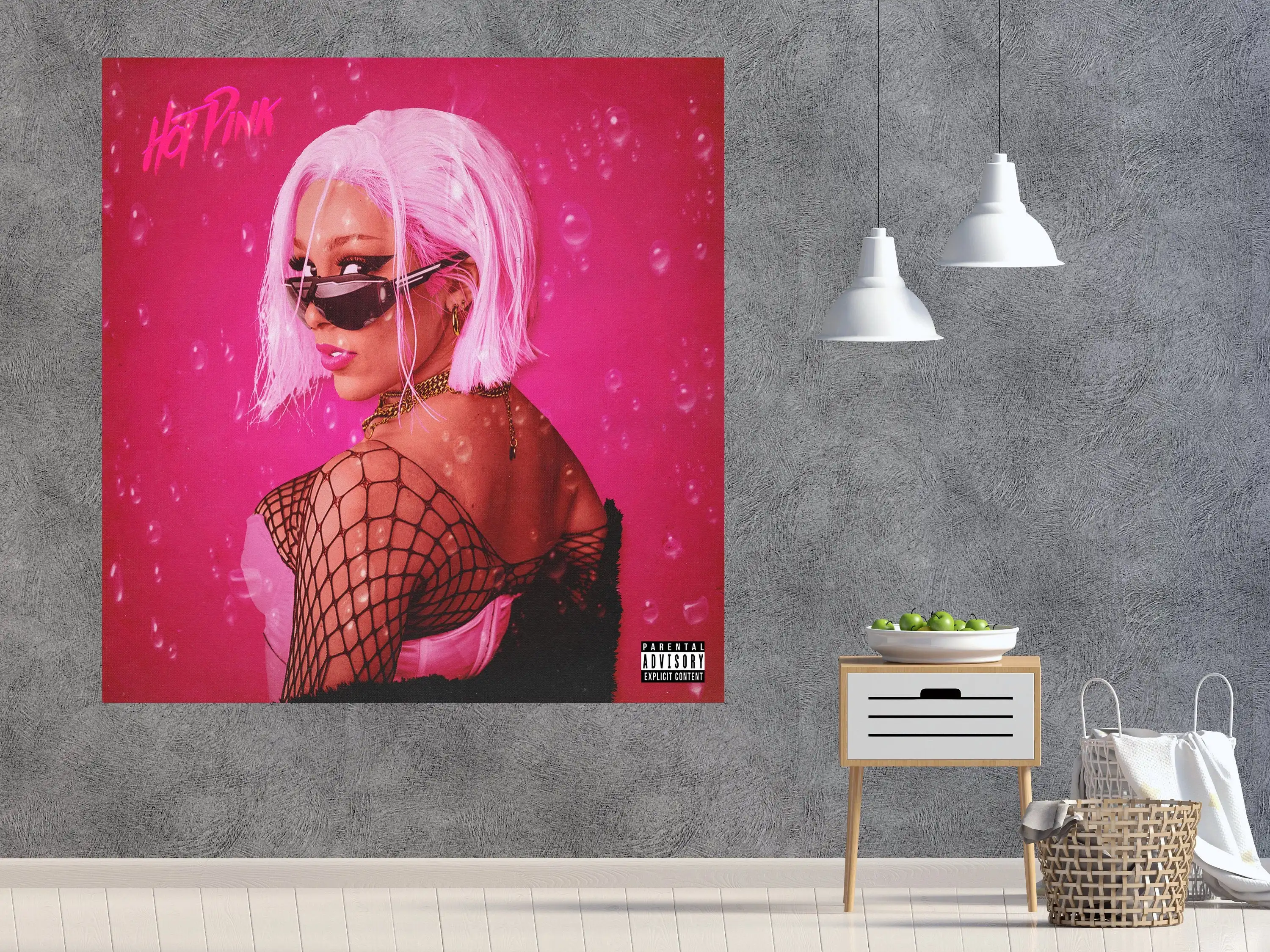 Постер Doja с изображением кота горячего розового цвета Обложка альбома