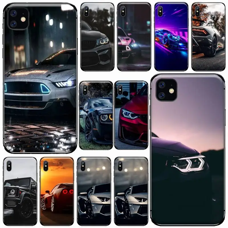 

Luxury fashion Sports Cars Male Men Phone Case for iPhone 11 12 pro XS MAX 8 7 6 6S Plus X 5S SE 2020 XR Soft silicone Cover