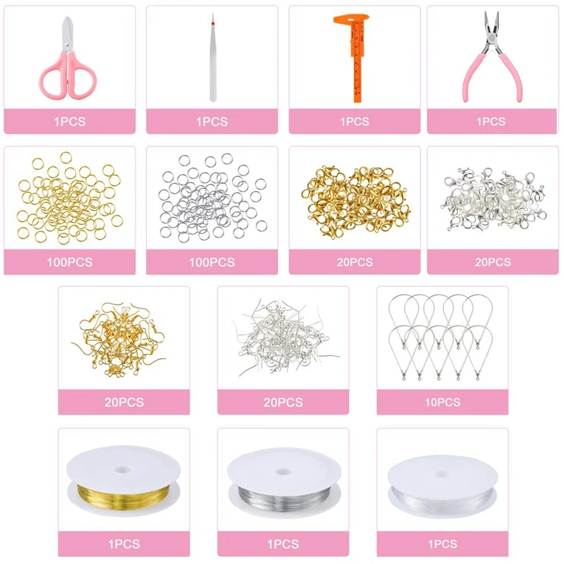 27009 Pieces Glass Seed Beads Kit Multiple Sizes Craft with Small Pony Beading Hoop Earring and Other Accesso | Украшения и