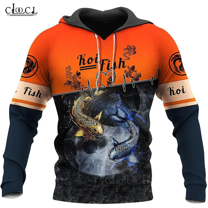 

HX Newest Popular Beautiful Koi Fish 3D Print Men Hoodie Harajuku Streetwear Autumn Sweatshirt Casual Tracksuit Drop Shipping