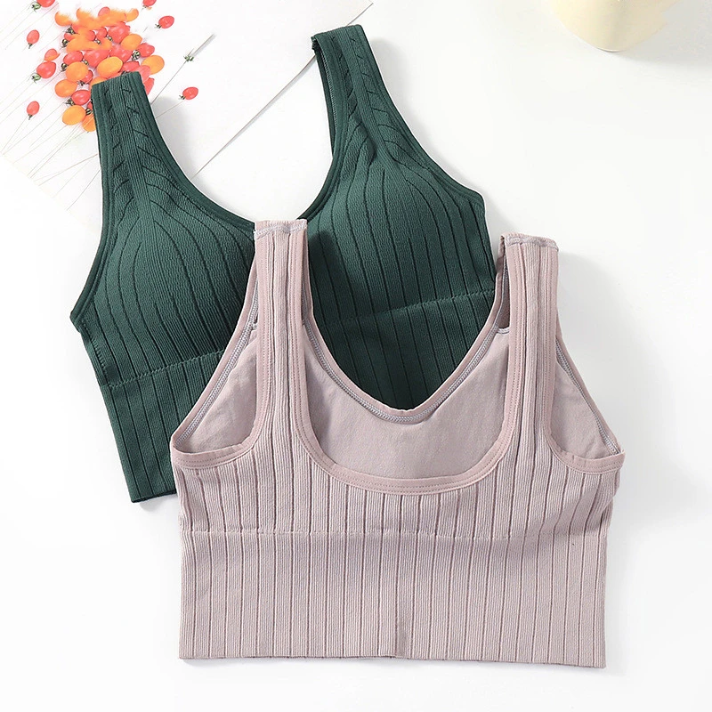 

Seamless Wireless Bra Women Padded Sports Tube Top Crop Top U-Shaped Back Breathable Simple Bralette Lingerie