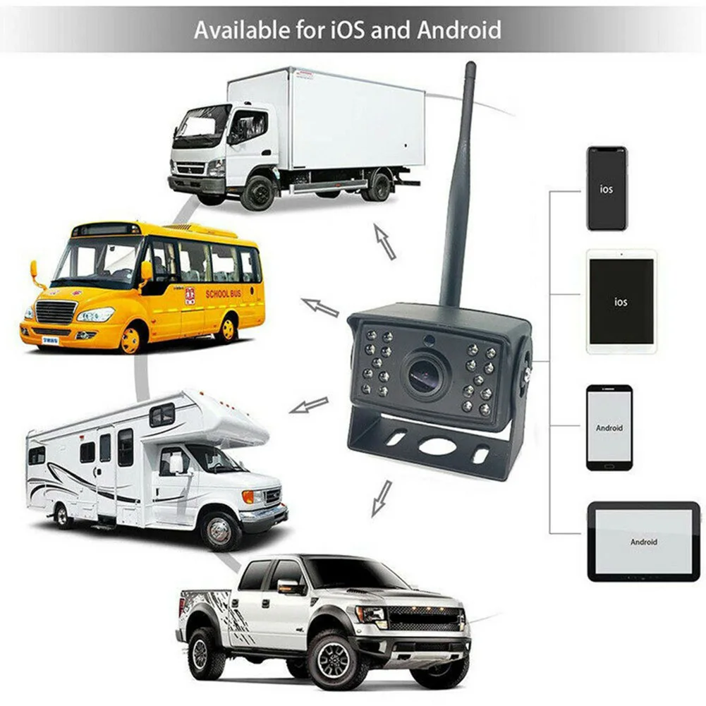 구매 무선 와이파이 차량 백업 카메라, 리버싱 카메라, 트럭, RV, 캠핑카, 트레일러용, 핸드폰 또는 안드로이드 기기와 작동