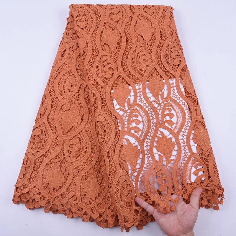 Лидер продаж африканская белая кружевная ткань 2020 нигерийская Водорастворимая