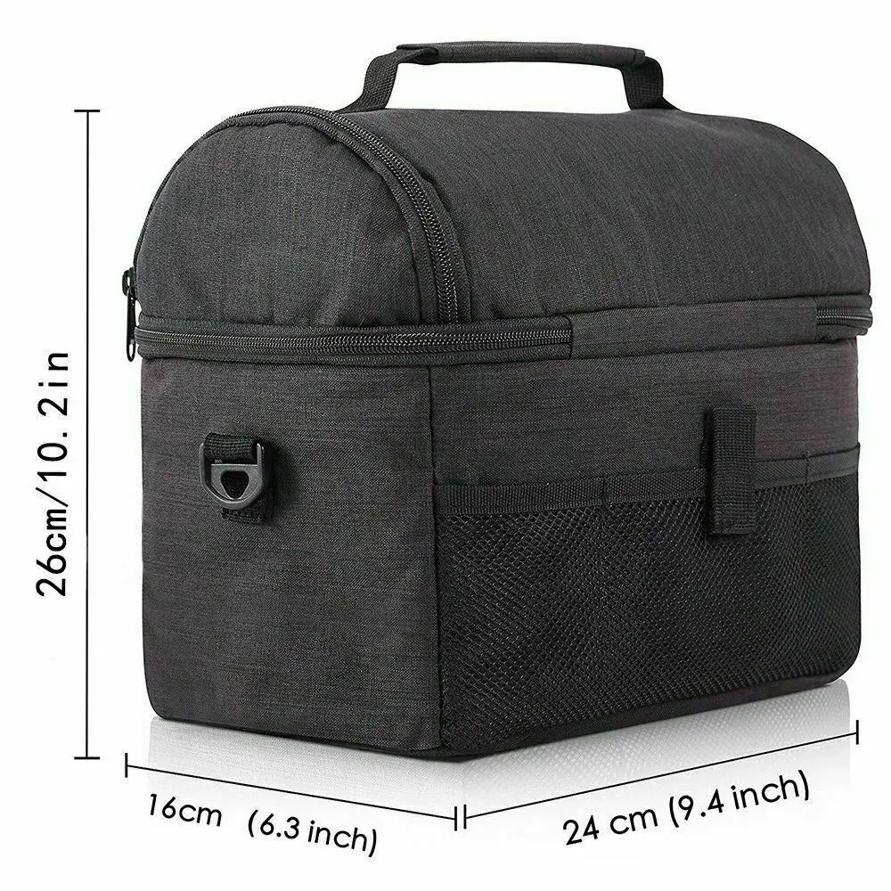 

Large Capacity Portable Double layer Insulated Lunch Bag Work Food Storage Lunchbox Travel Hiking Camping Picnic Bags Ice Box