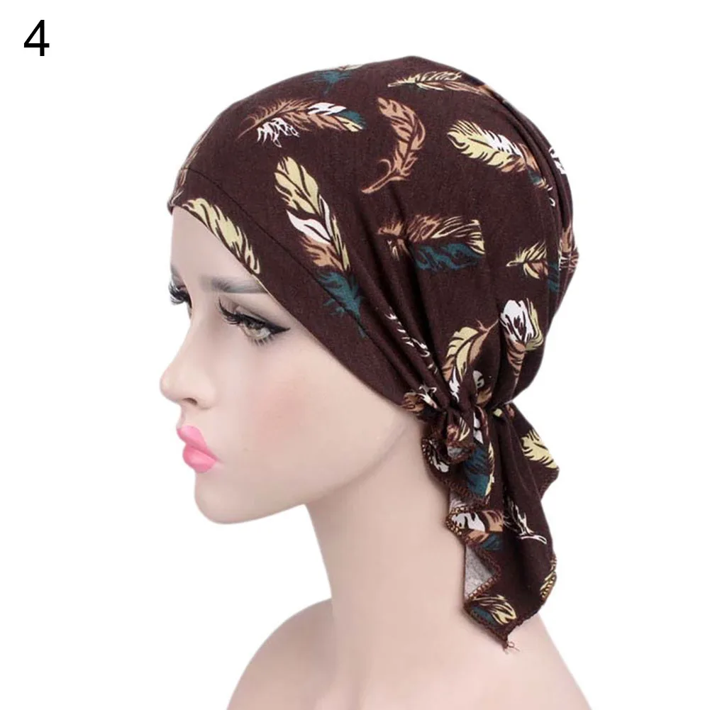

Fashion Printed Women Muslim Elastic Turban Cotton Hat Head Wrap Chemo Cap