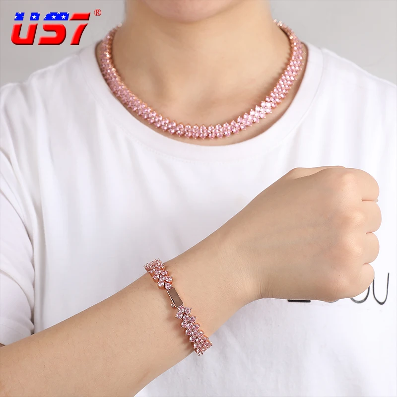 

US7 10 мм 16 дюймов ожерелье из нержавеющей стали AAA кубический циркон камни 3 ряда ожерелье в виде цепочки для тенниса для браслеты с подвесками...