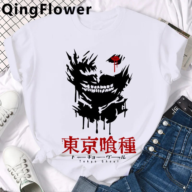 

Аниме Kaneki Ken Токийский Гуль Одежда Футболка мужская белая футболка Графические футболки женские 2020 Повседневная винтажная одежда