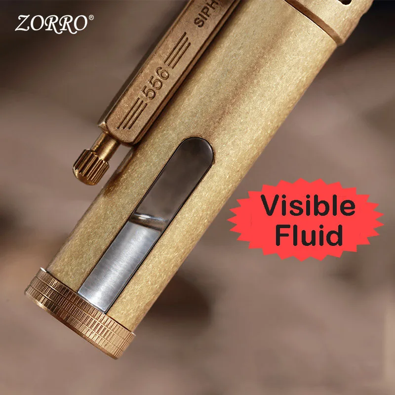 Оригинальная латунная керосиновая Зажигалка ZORRO ветрозащитная Ретро Прозрачная