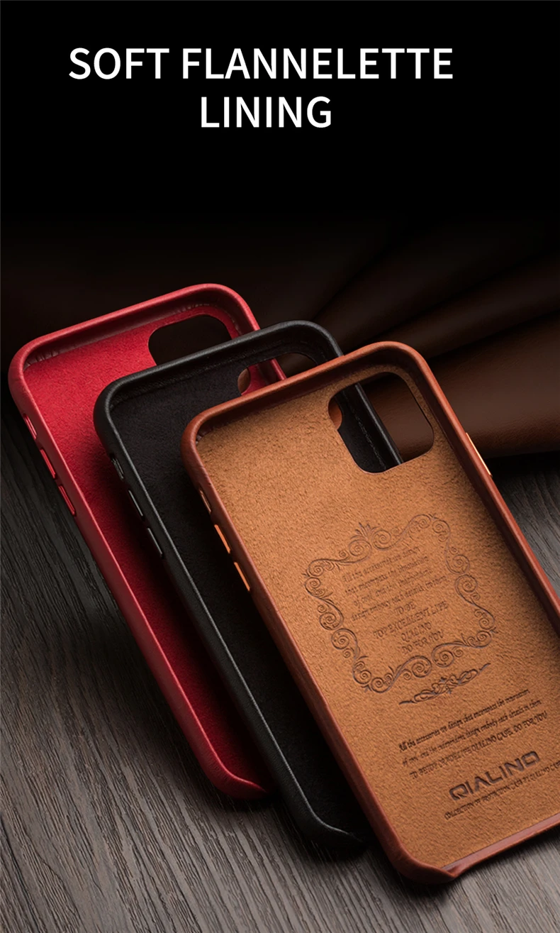 QIALINO из натуральной кожи чехол для телефона для iPhone 11Pro Макс анти-осень модная обувь класса люкс ручной ультра тонкая задняя крышка для iPhone11 Pro