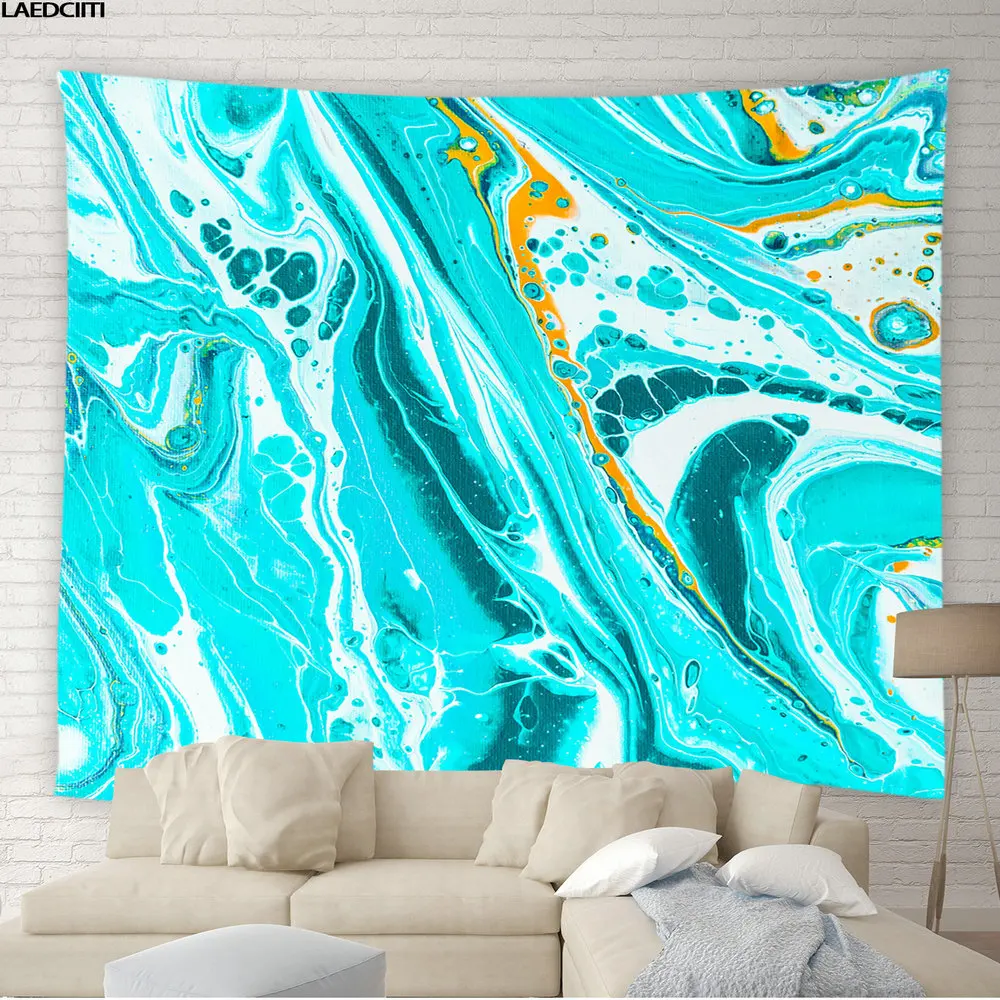 

Colorful Aesthetic Tapestry Marble Gradient Abstract Geometric Texture Pattern Wall Hanging Cloth Living Room Bedroom Home Decor