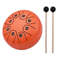 6 inch mini 8 tone steel tongue drum g key percussion instrument hand pan drum with drum mallets carry pouch music book