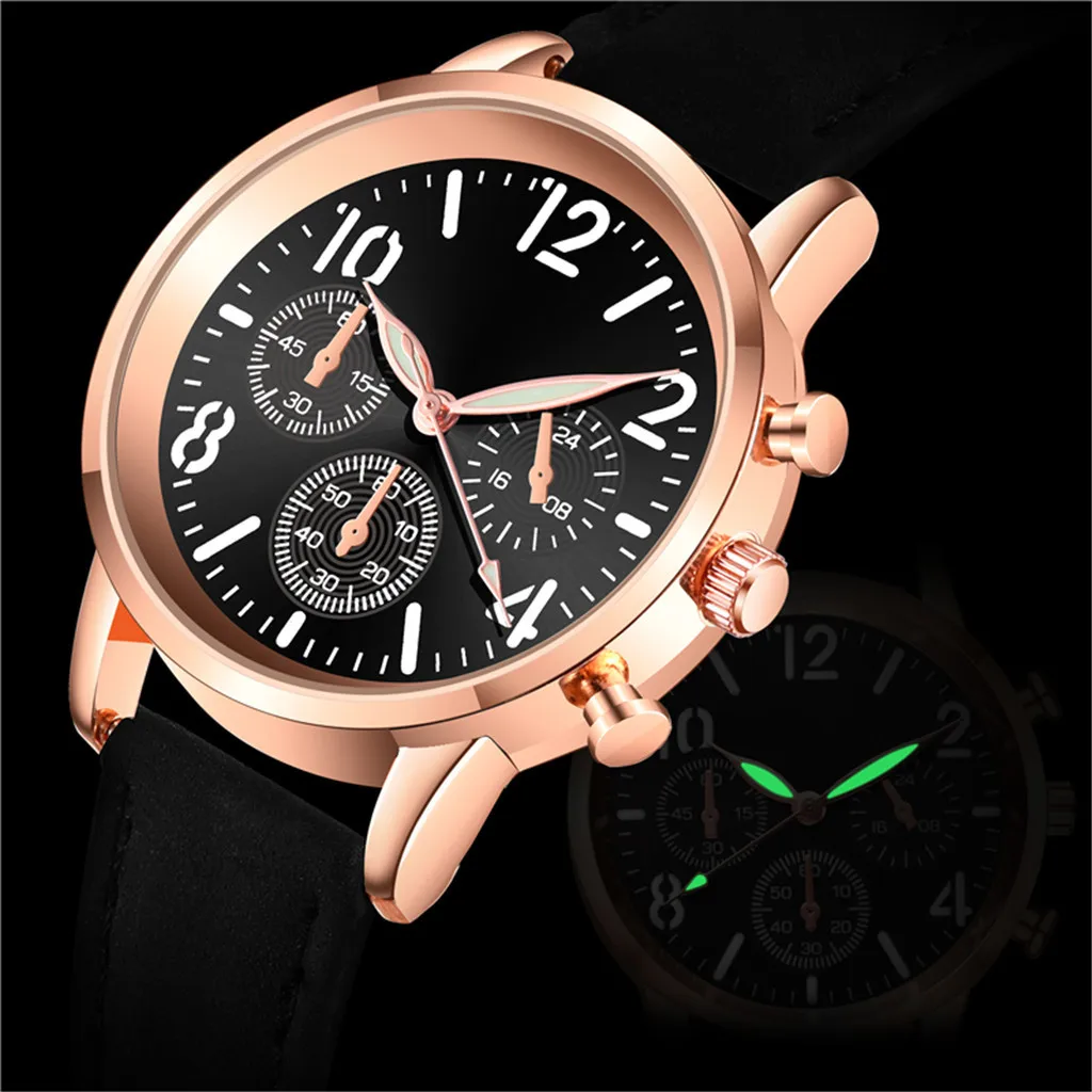 

2021 Fashion Women Simple Watch Stainless Steel Three Eye Dial Leather Strap Quartz Wristwatches Ladies Girls Clock Gifts