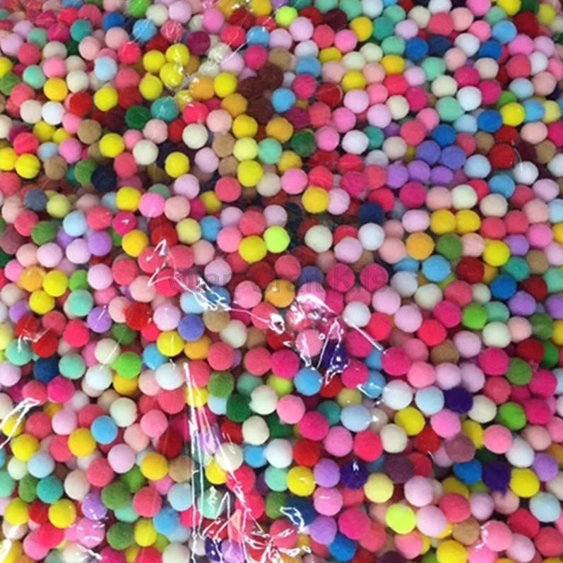 100 шт. DIY Смешанные Цвет мини пышная Нижняя Pom Poms помпонами декоративно