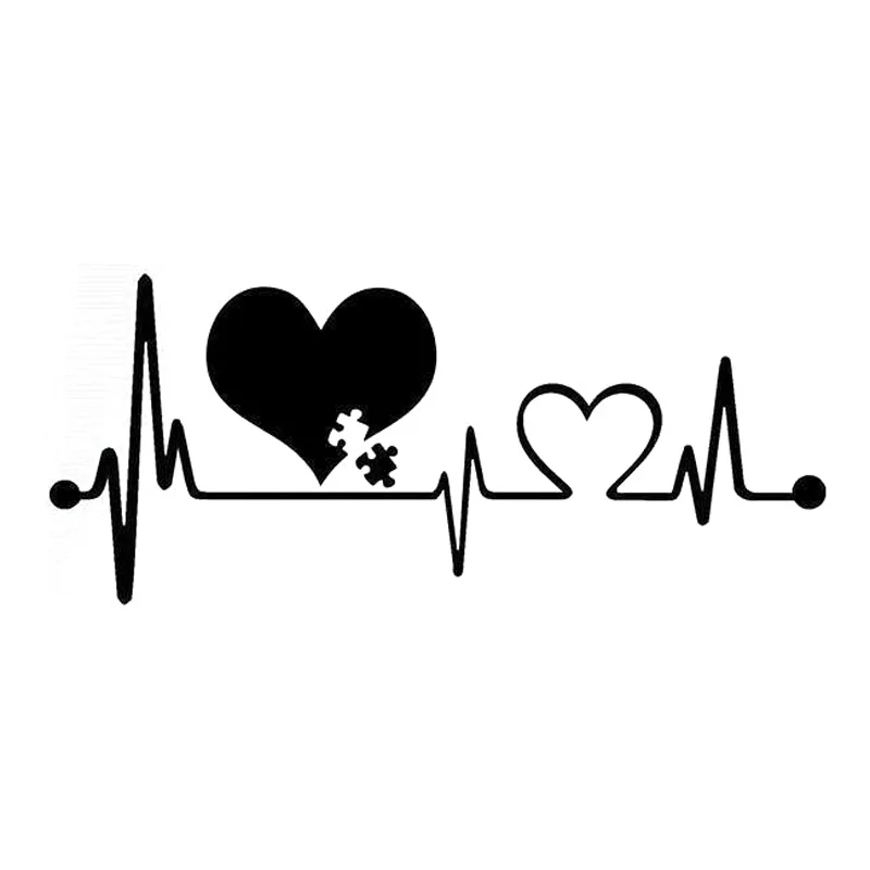 

car sticker Autism Heartbeat Lifeline Creative Car Styling Car Sticker 16.6cm*7.2cm