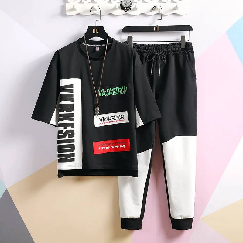 Мужской спортивный костюм в стиле хип хоп с принтом|Мужские спортивные костюмы| |