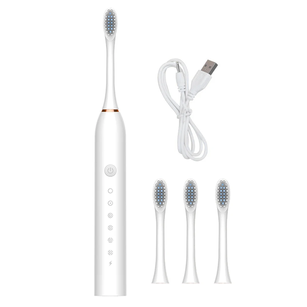 

Ультра звуковая автоматическая электрическая зубная щетка USB перезаряжаемая звуковая зубная щетка IPX7 Водонепроницаемая моющаяся отбелива...