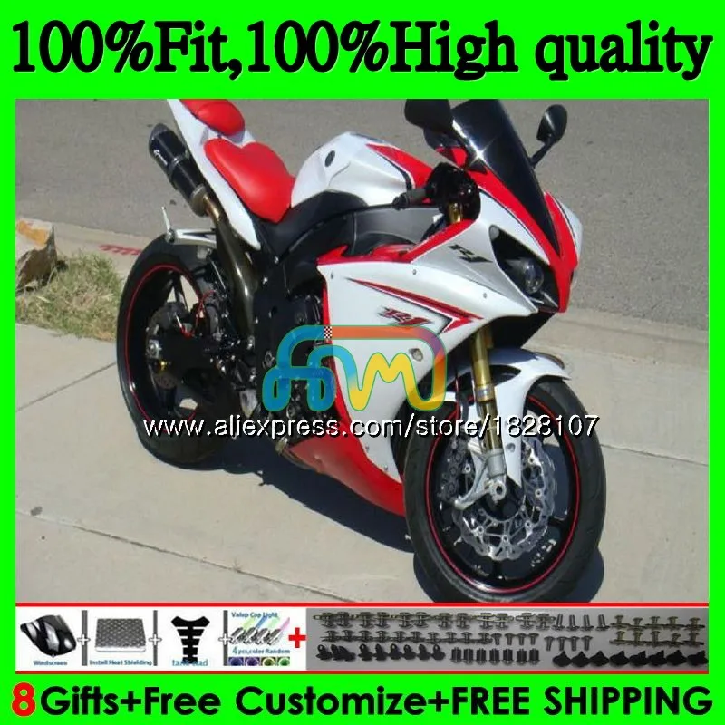 

OEM Injection For YAMAHA YZF 1000 R 1 YZFR1 13 14 124BS.11 Red white hot YZF-1000 YZF R1 1000CC YZF1000 YZF-R1 2013 2014 Fairing