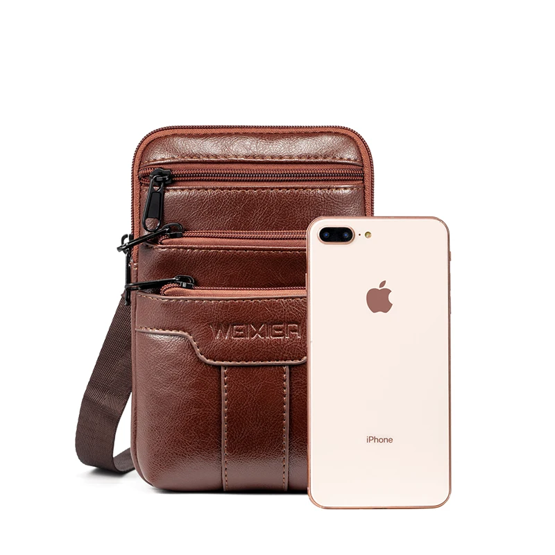 Сумка на плечо мужская из мягкого полиуретана повседневная многофункциональная