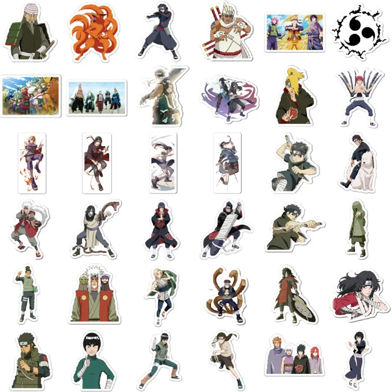 100 Uds pegatina de Naruto Uchiha Sasuke Haruno Sakura pegatinas a prueba de Anime Pack port&aacute;til monopat&iacute;n bicicleta coches equipaje juguetes de los ni&ntilde;os-2