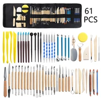 61pcs pottery clay sculpting tools double sided ceramic clay carving tool set with storage bag pottery modeling supplies