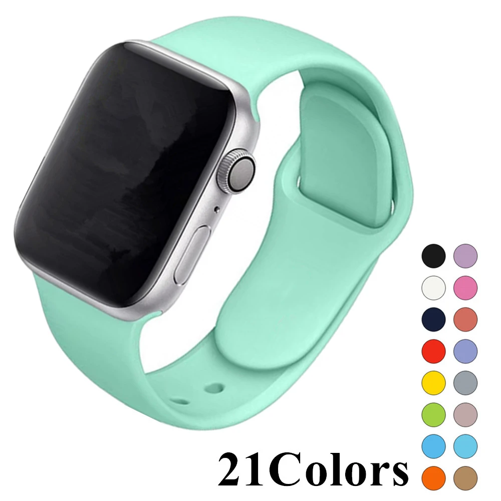Ремешок для Apple Watch Series 3 2 1 38 мм 42 мм мягкий силиконовый дышащий сменный ремешок Спортивная петля для iwatch series 4 40 мм 44 мм