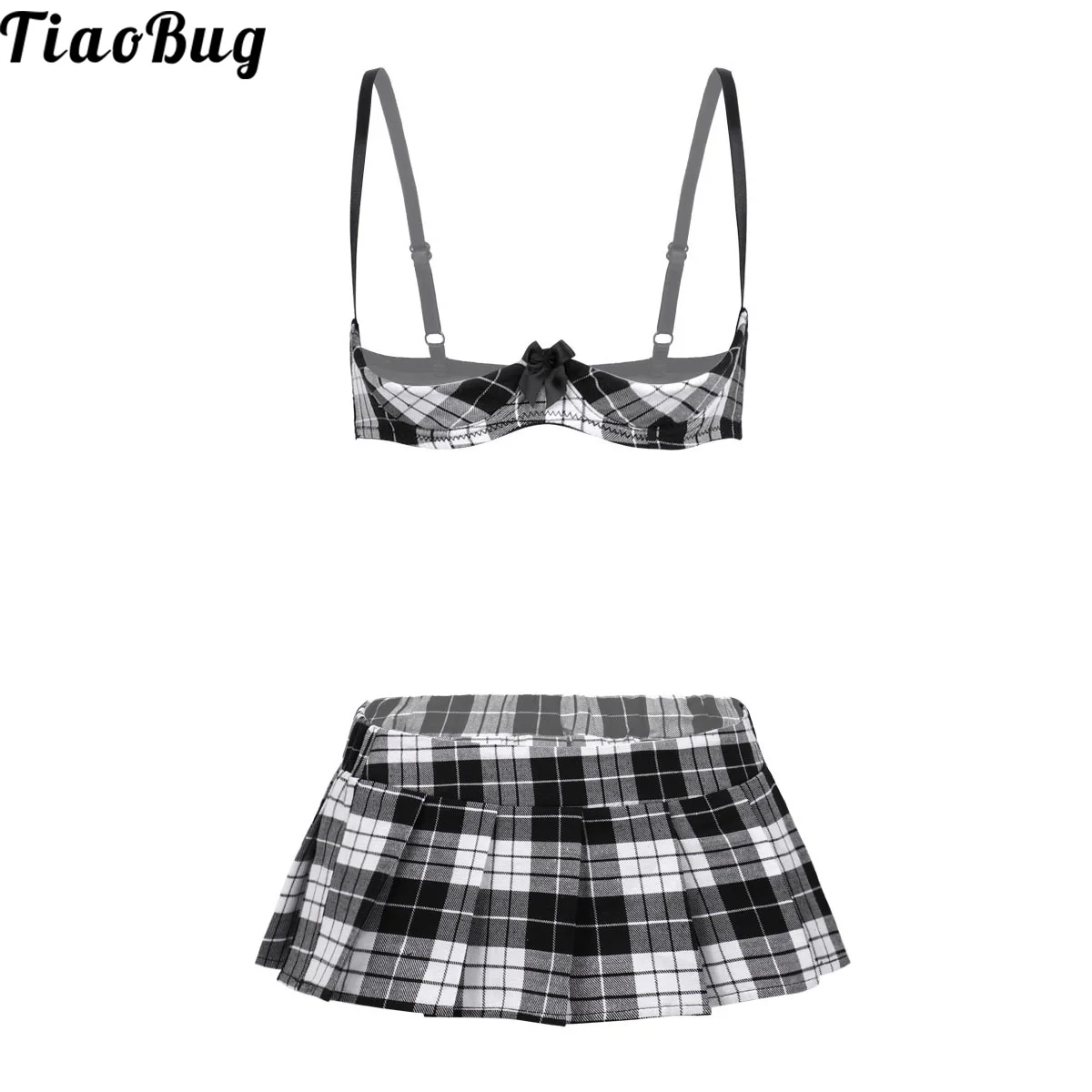 Комплект женского эротического нижнего белья TiaoBug из 2 предметов бюстгальтер с