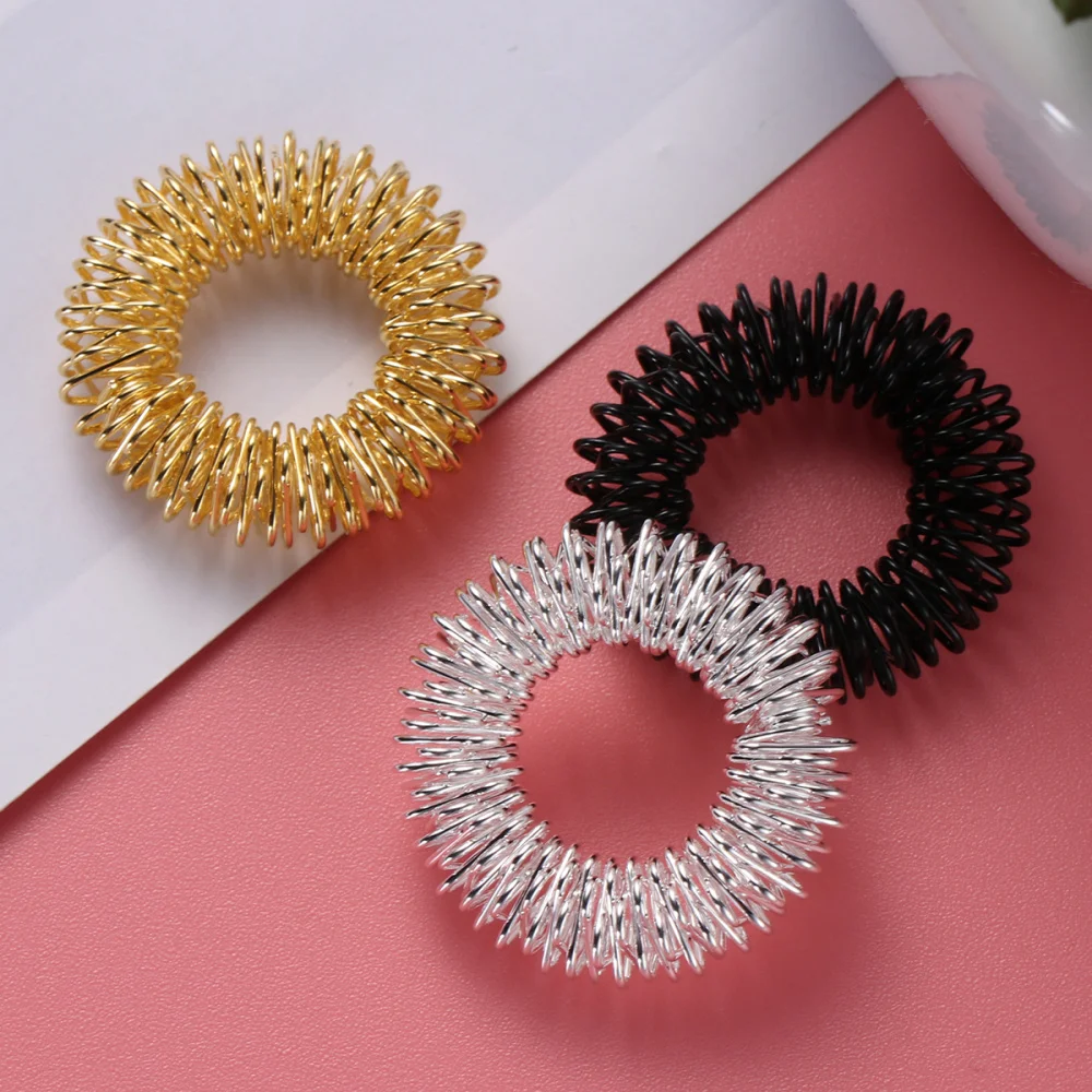 

3pcs Acupressure Rings (Gold/Silver/Black)