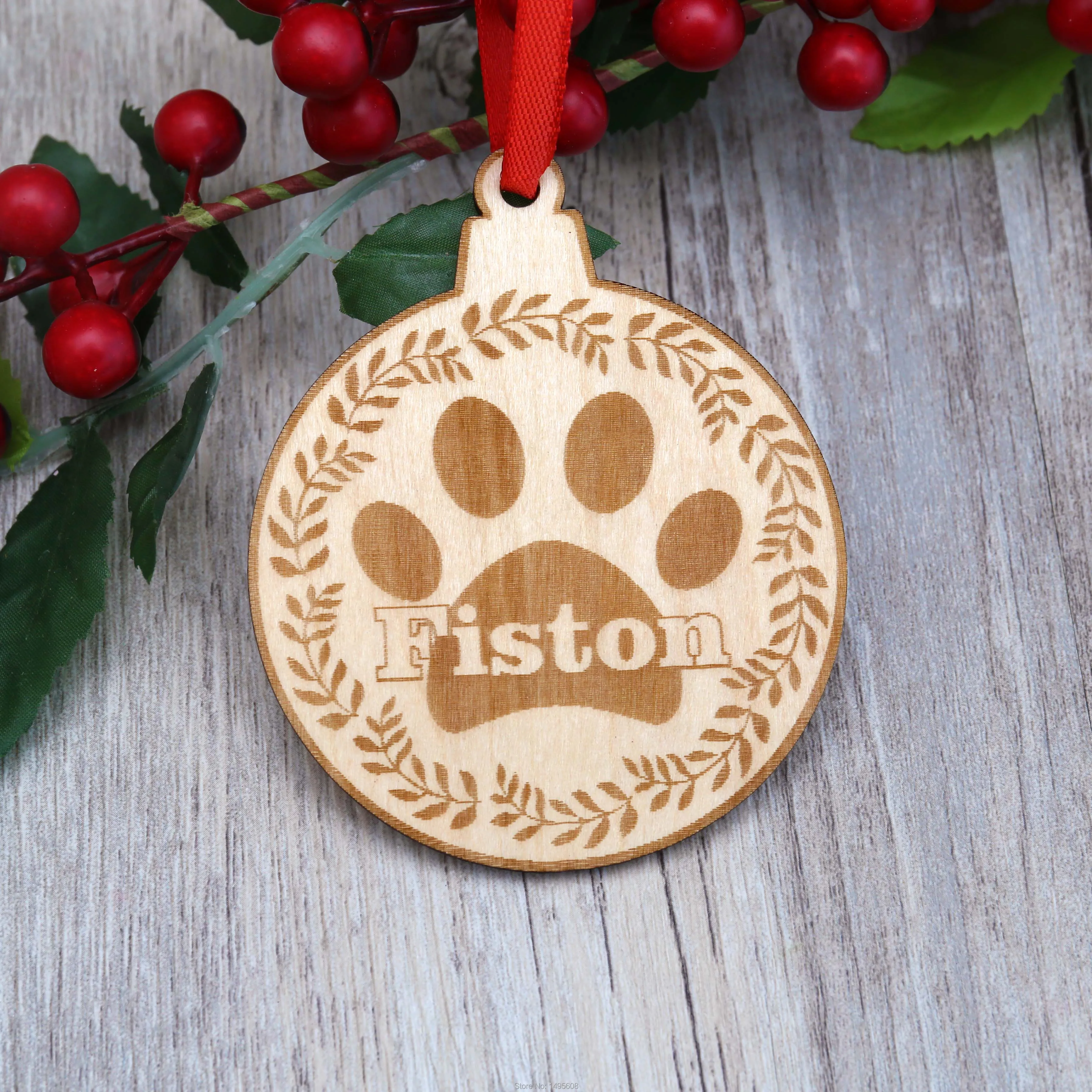 Собачья лапа Рождественский орнамент подарок любимому питомцу Рождественское