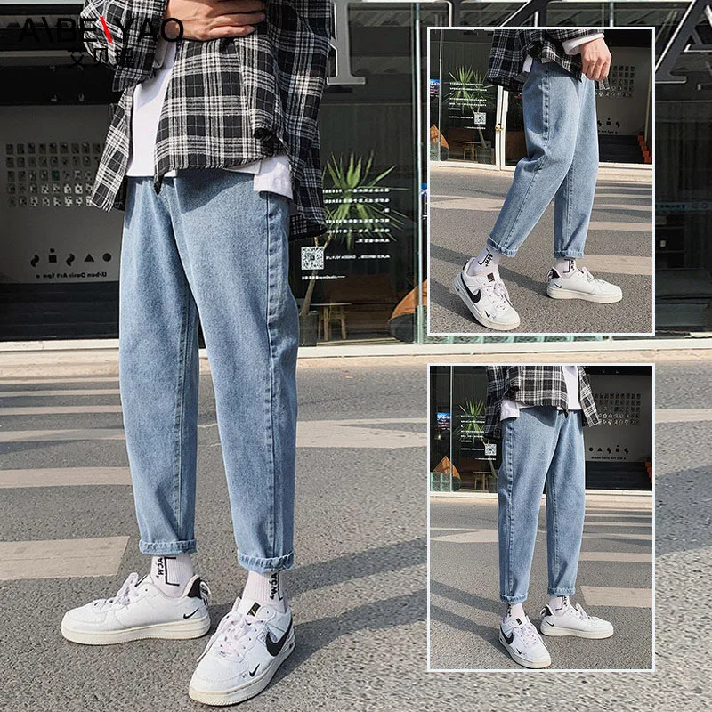 

Men Jeans Male Trousers Simple Design High Quality Cozy All-match Students Daily Casual Straight Denim Pants
