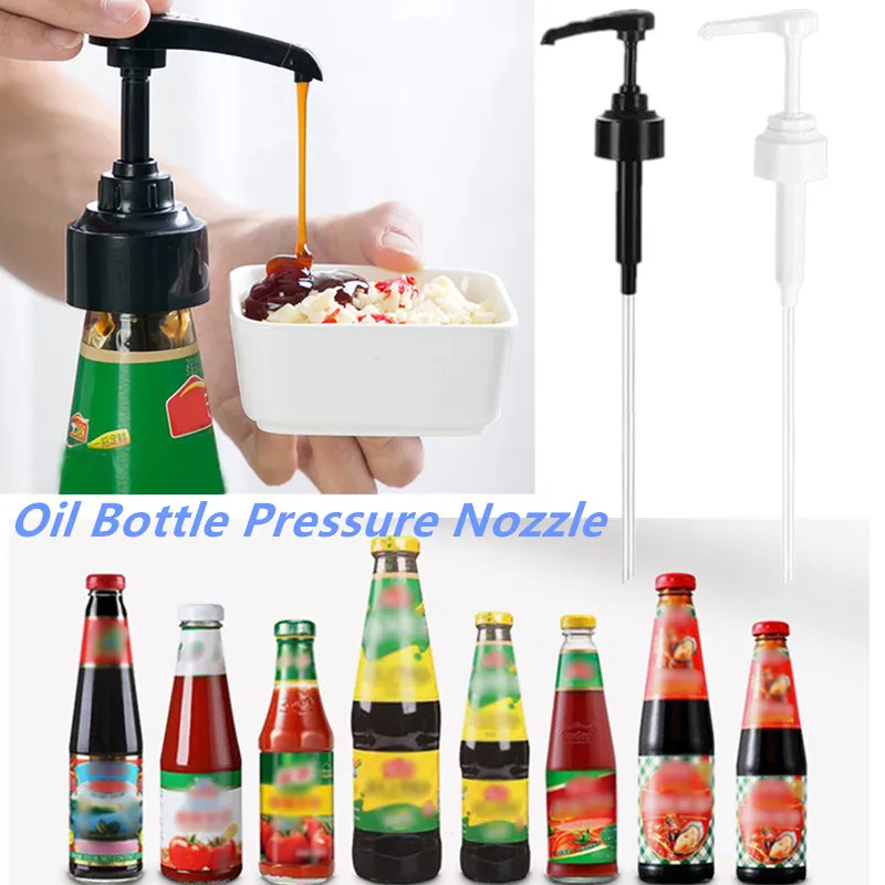 

2 Colors Household Oyster Sauce Syrup Kitchen Accessories Plastic Pump Push-type Tools Oil Bottle Pressure Nozzle